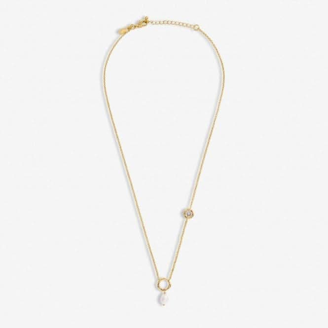 Solaria Baroque Pearl Gold Plated Zirconia 46cm + 5cm Necklace 7160