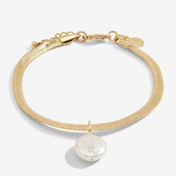 Solaria Coin Pearl Gold Plated Pendant 18cm + 3cm Bracelet 7158