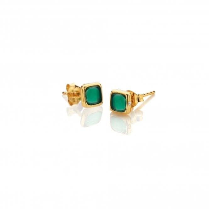 Square Green Agate Earrings DE771Hot Diamonds x GemstonesDE771