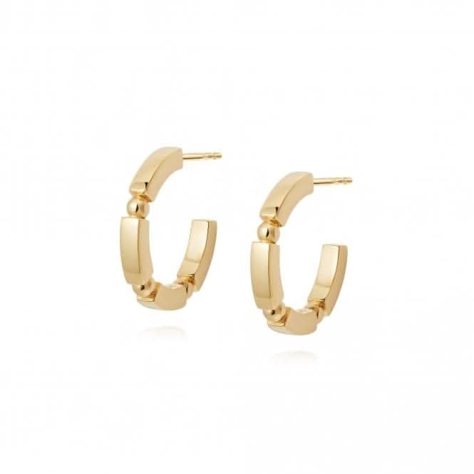 Stacked Chunky Midi Hoops 18ct Gold Plate Earrings EB8007_GPDaisyEB8007_GP