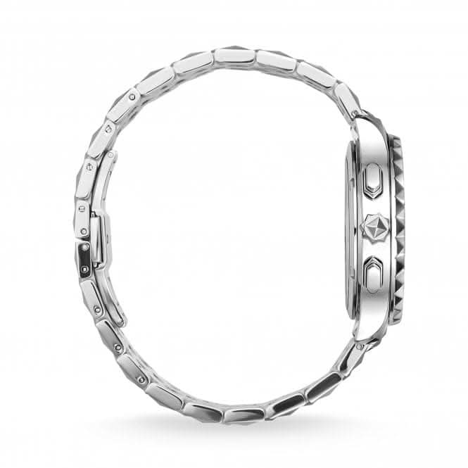 Stainless Steel Dial Black Statement Mens Watch WA0358-201-203