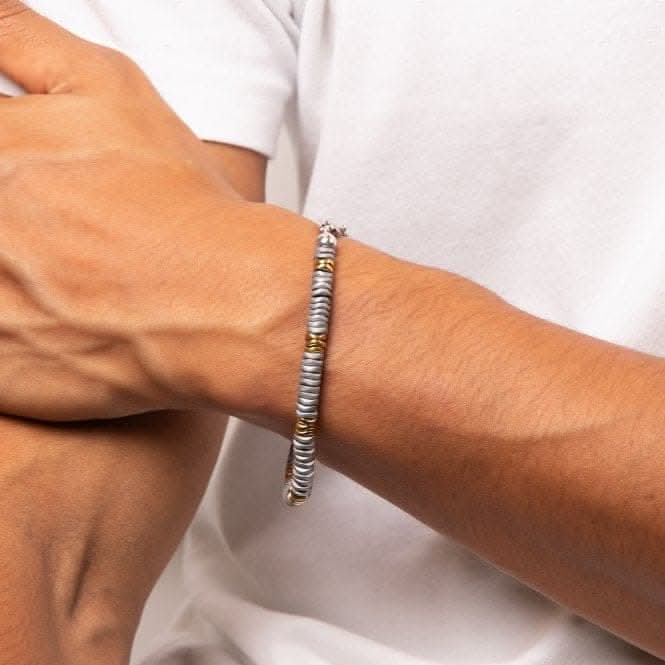 Stainless Steel With Hematite Bracelet B5457