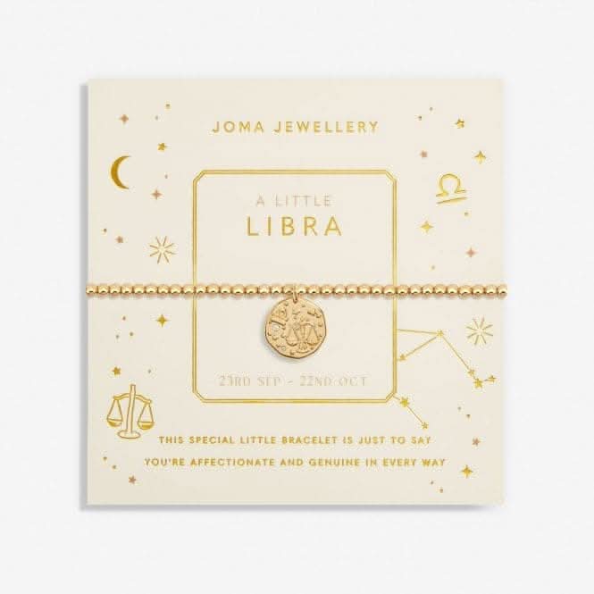 Star Sign A Little Libra Gold Plated 17.5cm Stretch Bracelet 6797Joma Jewellery6797
