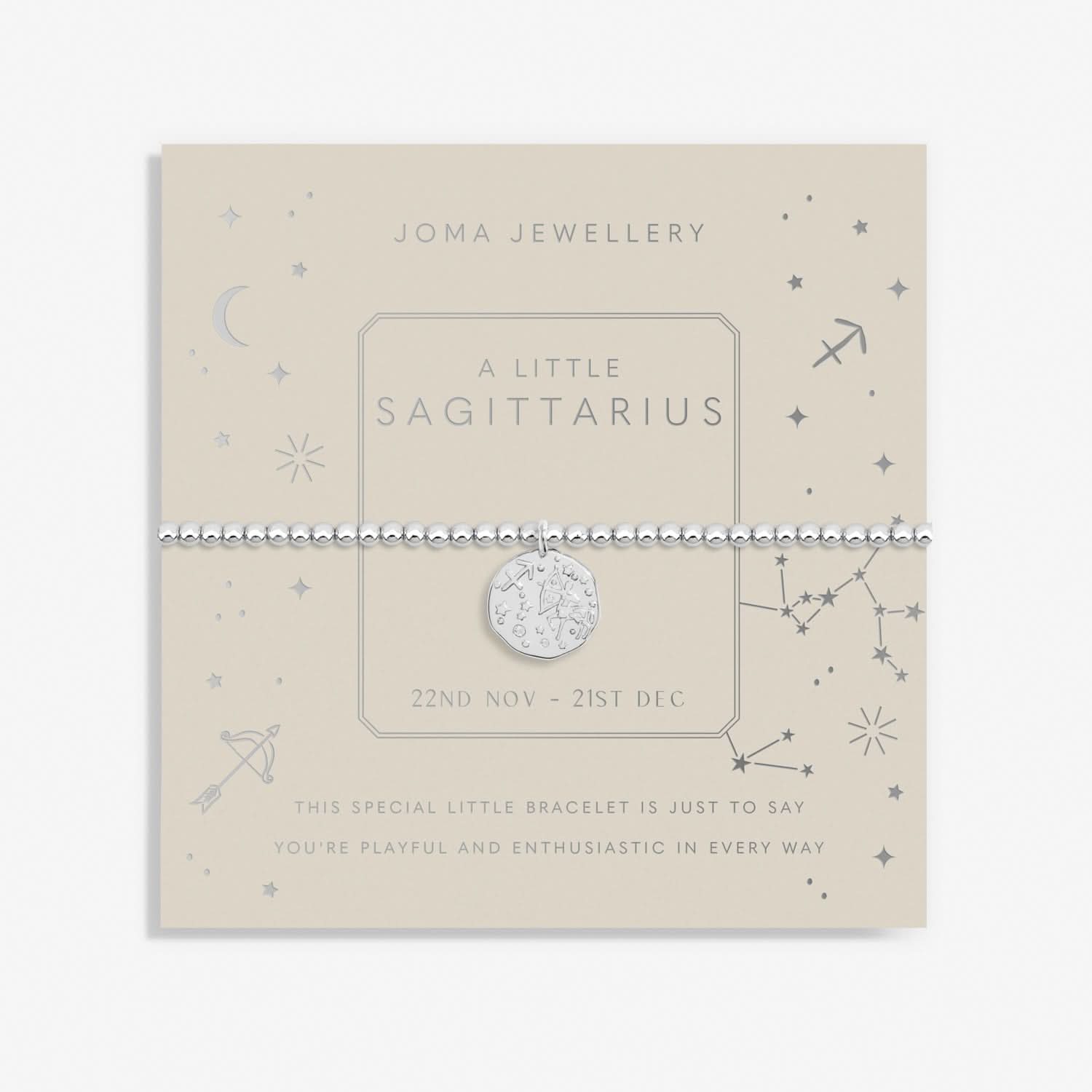 Star Sign A Little Sagittarius Silver Plated Bracelet 7440Joma Jewellery7440