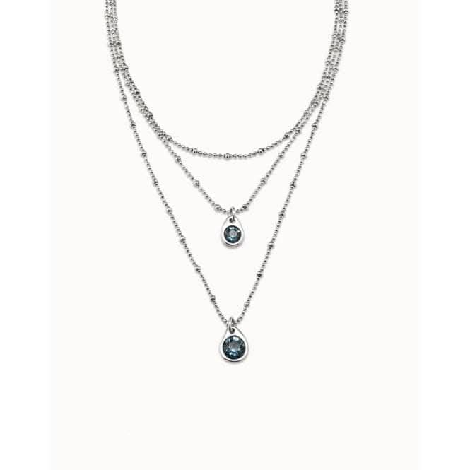 Stars' Rain Blue Metal Faceted Crystal Necklace