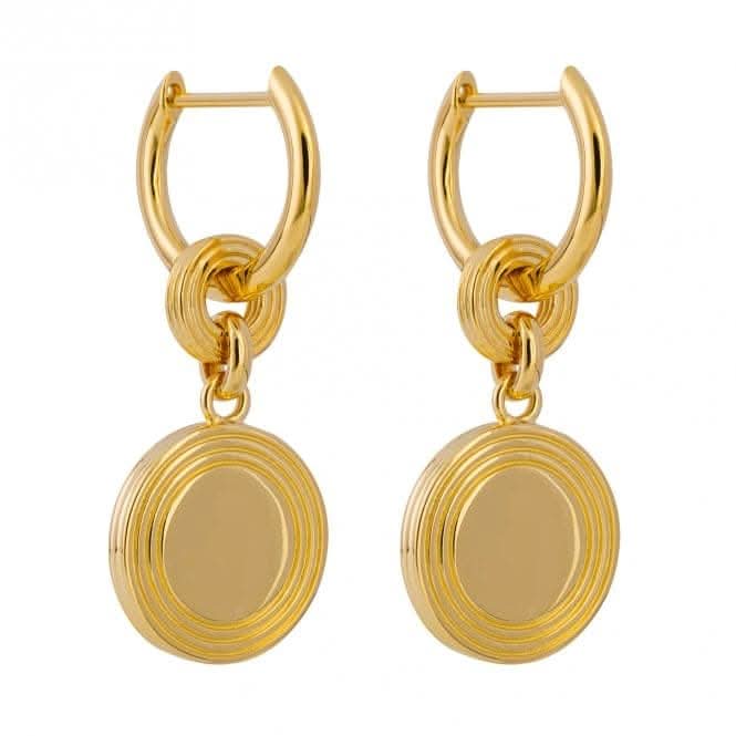 Statement Gold Plated Disc Assembled Hoop Earrings E6256BeginningsE6256