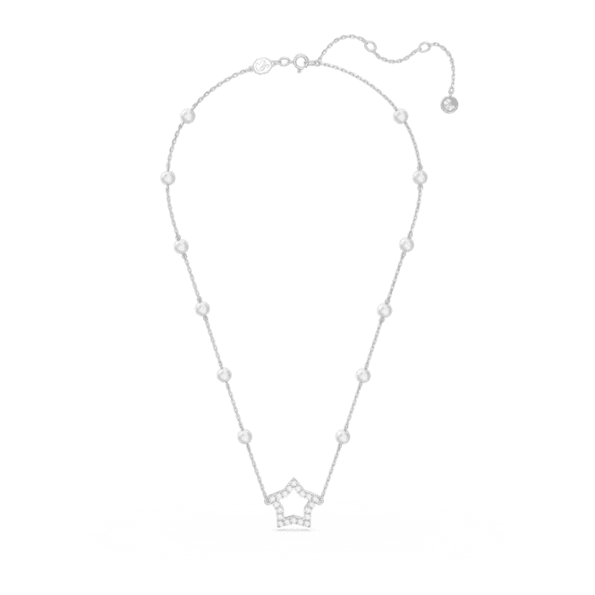 Stella Crystal Pearls Star White Rhodium Plated Necklace 5645379