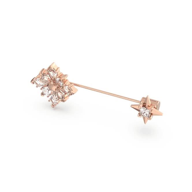Stella Kite Cut Star White Rose Gold-tone Plated Brooch 5645377
