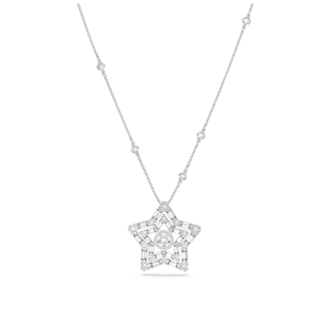 Stella Mixed Cuts Star White Rhodium Plated Pendant 5639024Swarovski5639024