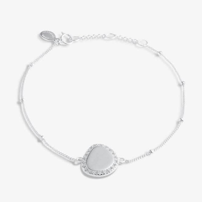 Sterling Silver Amazing Auntie Pebble Pave 16cm + 3cm Bracelet JJS0004Joma JewelleryJJS0004