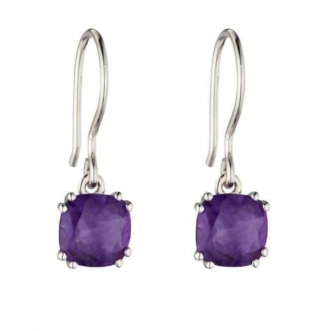 Sterling Silver Amethyst Cushion Earrings E5848M