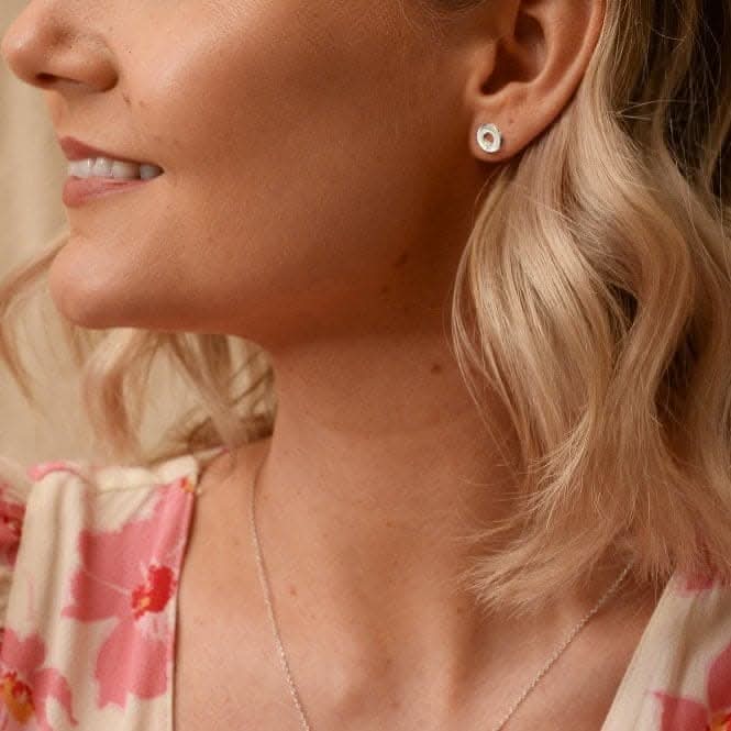 Sterling Silver Amulets Circle Earrings DE709