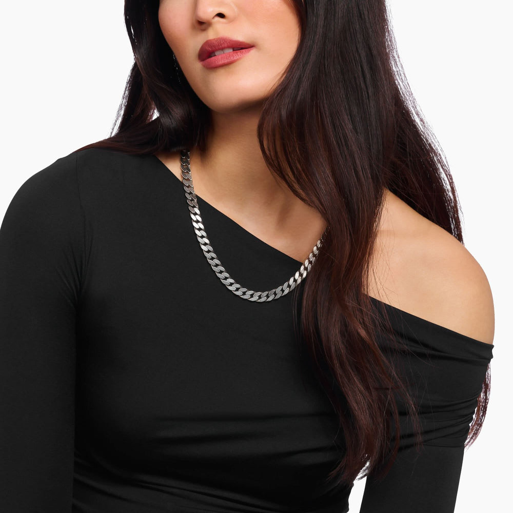 Sterling Silver Armoured Necklace KE2324-637-21