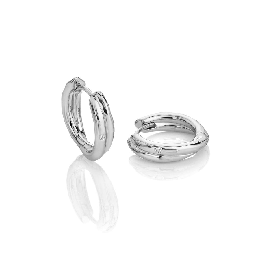 Sterling Silver Aura Hoop Earring DE823