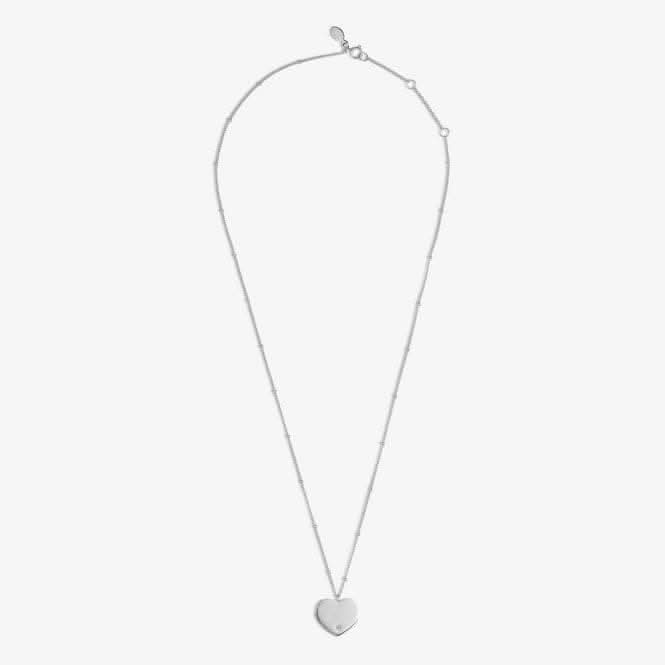 Sterling Silver Beautiful Friend Heart Zirconia 46cm + 5cm Necklace JJS0018Joma JewelleryJJS0018