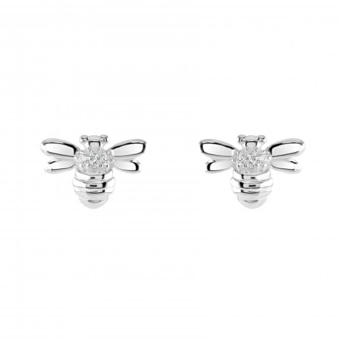 Sterling Silver Bee Stud Earrings 3563CZ