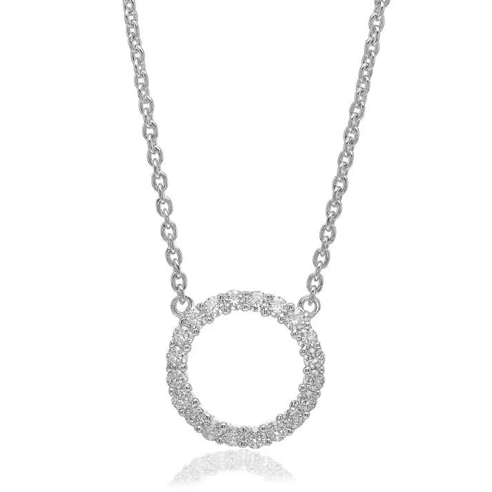 Sterling Silver Biella Grande Necklace SJ-C338-CZ