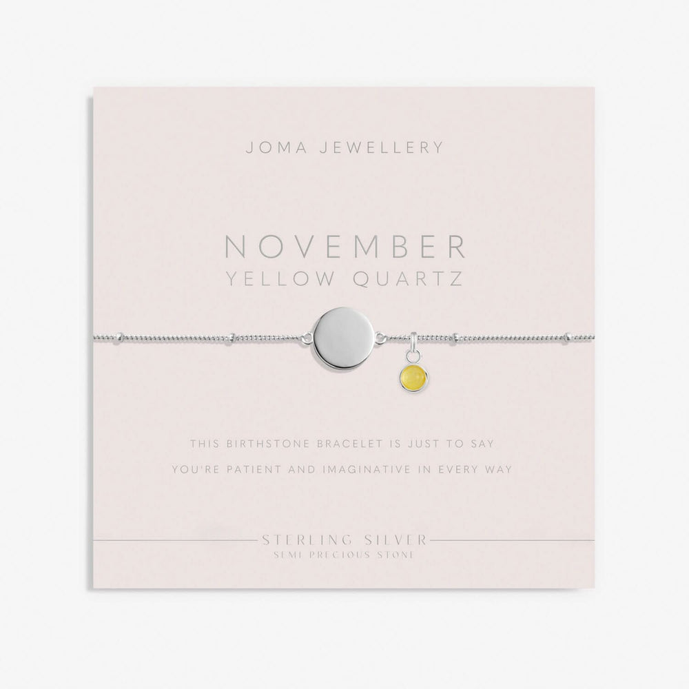 Sterling Silver Birthstone A Little November Bracelet JJS0092