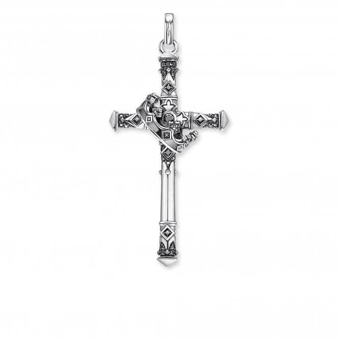 Sterling Silver Black Cross Pendant PE886-643-11