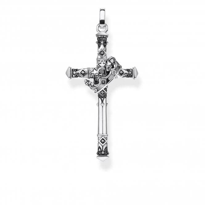 Sterling Silver Black Cross Pendant PE886-643-11