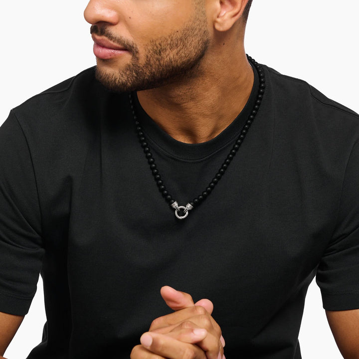 Sterling Silver Black Obsidian Beaded Necklace KE2323 - 705 - 11Thomas Sabo Sterling SilverKE2323 - 705 - 11 - L60