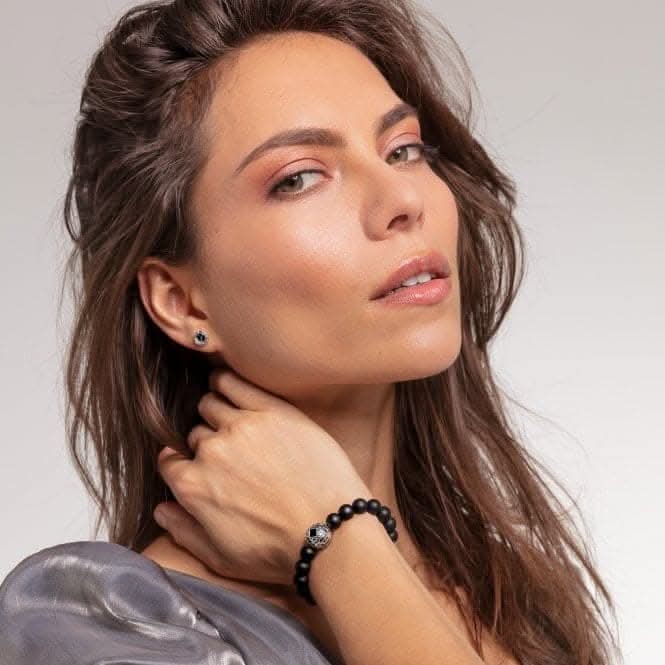 Sterling Silver Black Obsidian Bracelet A1941-507-11