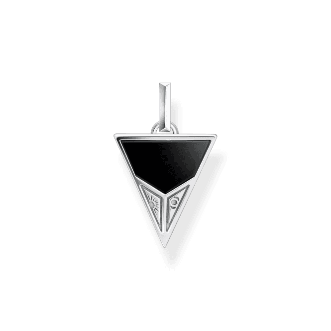 Sterling Silver Black Onyx and Tiger's Eye Pyramid Pendant PE952-507-7