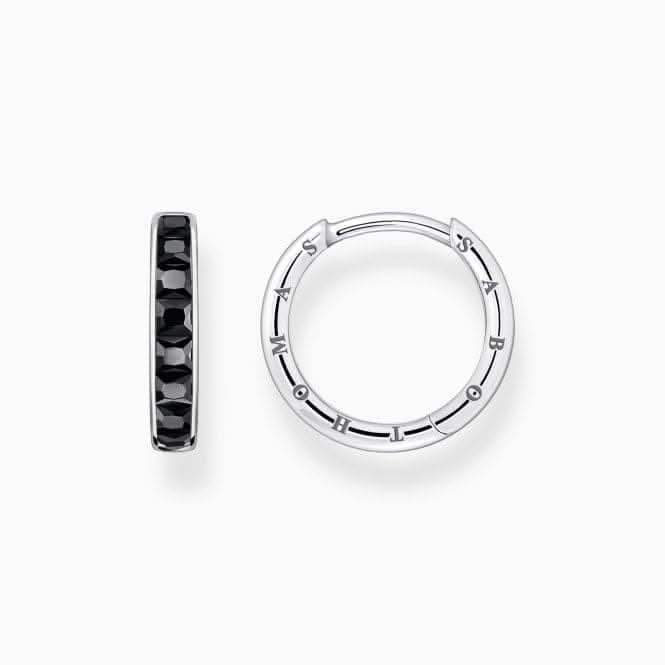 Sterling Silver Black Pavé Stones Earrings CR668-643-11