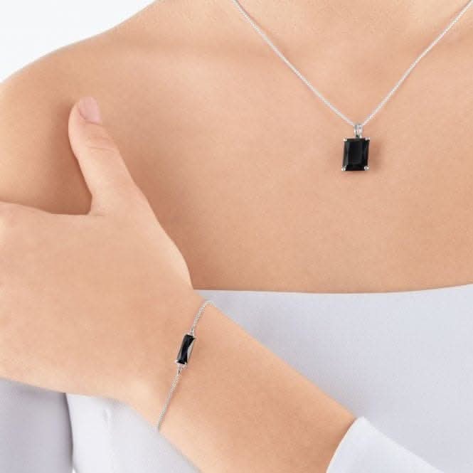 Sterling Silver Black Stone Bracelet A2019-641-11-L19V