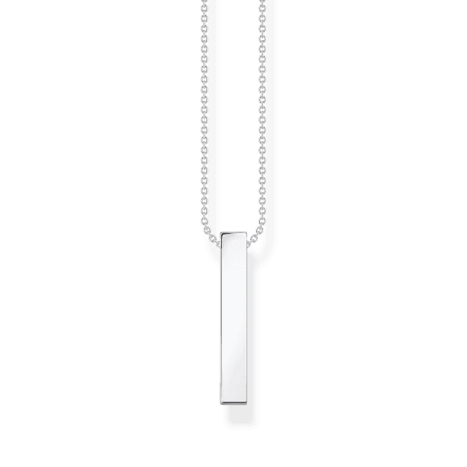 Sterling Silver Black Stones Necklace KE2113-643-11