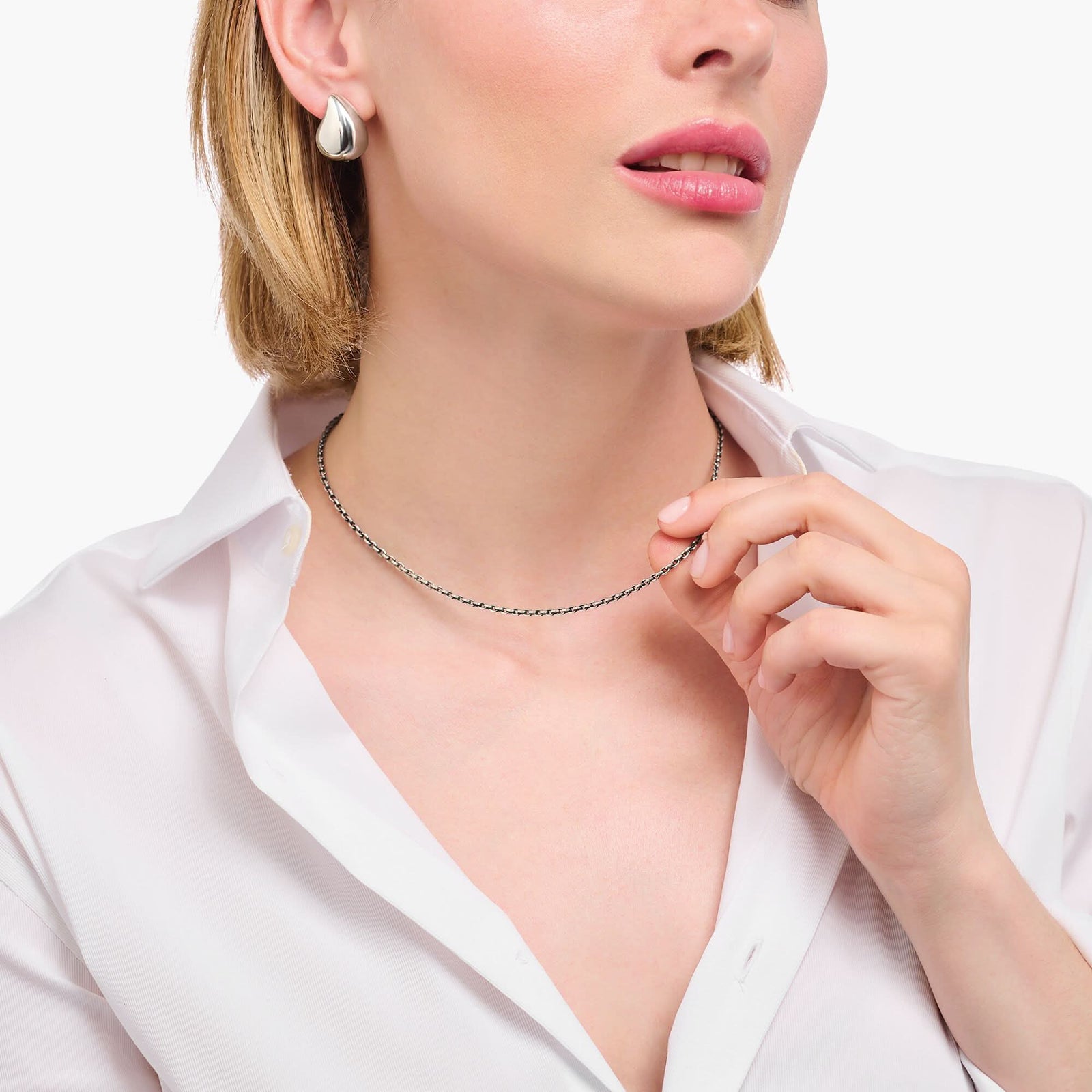 Sterling Silver Blackened Anchor Chain Necklace KE2285 - 637 - 21Thomas Sabo Sterling SilverKE2285 - 637 - 21 - L45V