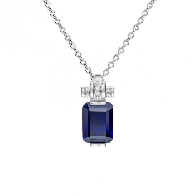 Sterling Silver Blue and Clear Cubic Zirconia Pendant P5398
