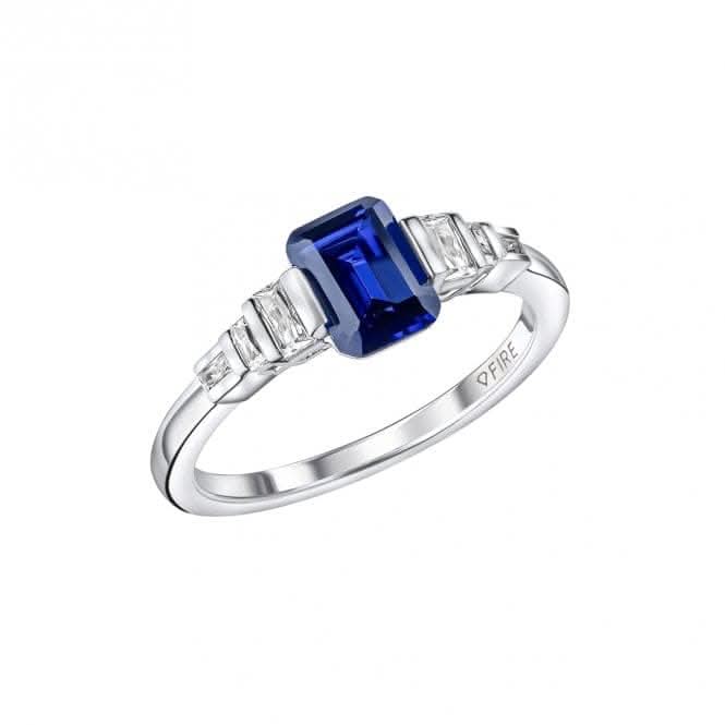 Sterling Silver Blue and Clear Cubic Zirconia Ring R3871DiamonfireR3871 18