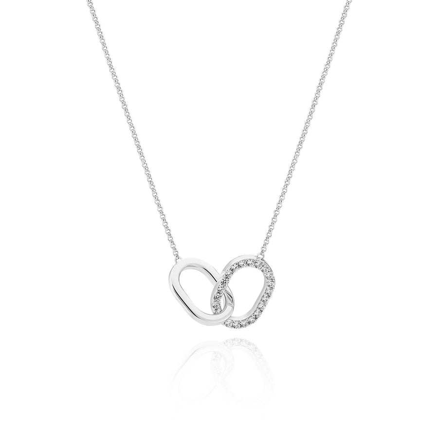 Sterling Silver Capizzi Due Piccolo Necklace SJ-N42229-CZ