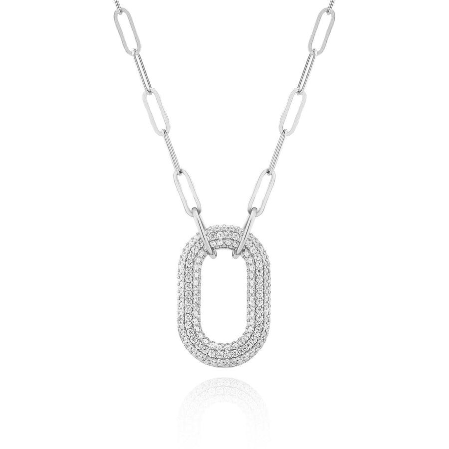 Sterling Silver Capri Uno Necklace SJ-N62014-CZ
