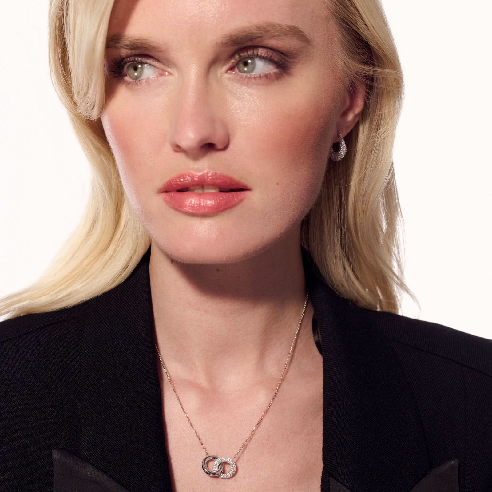 Sterling Silver Carrara Due Piccolo Necklace SJ - N2477 - CZSif JakobsSJ - N2477 - CZ