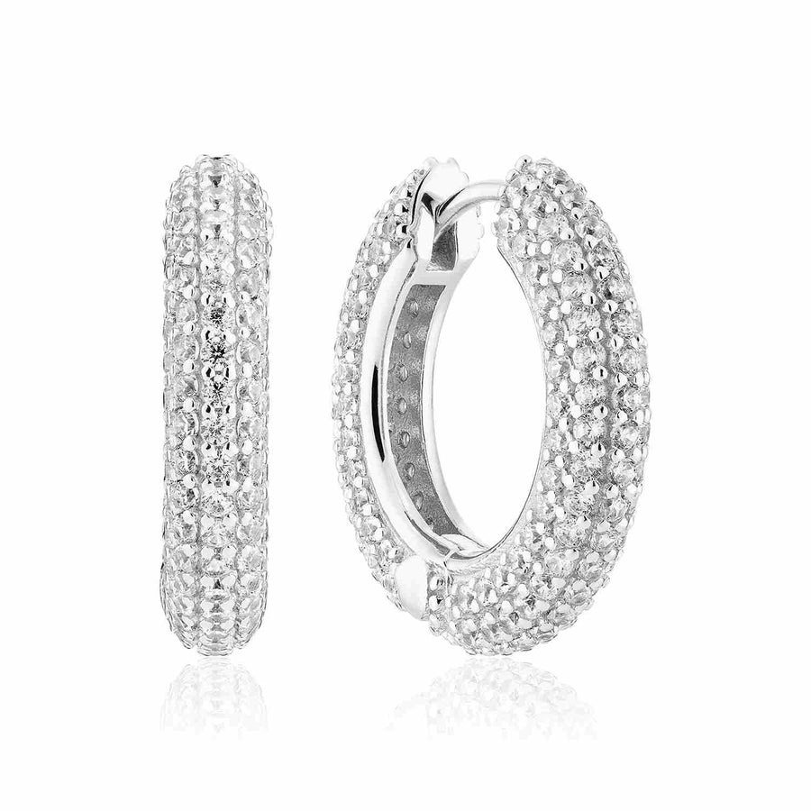 Sterling Silver Carrara Medio Earrings SJ-E2474-CZ