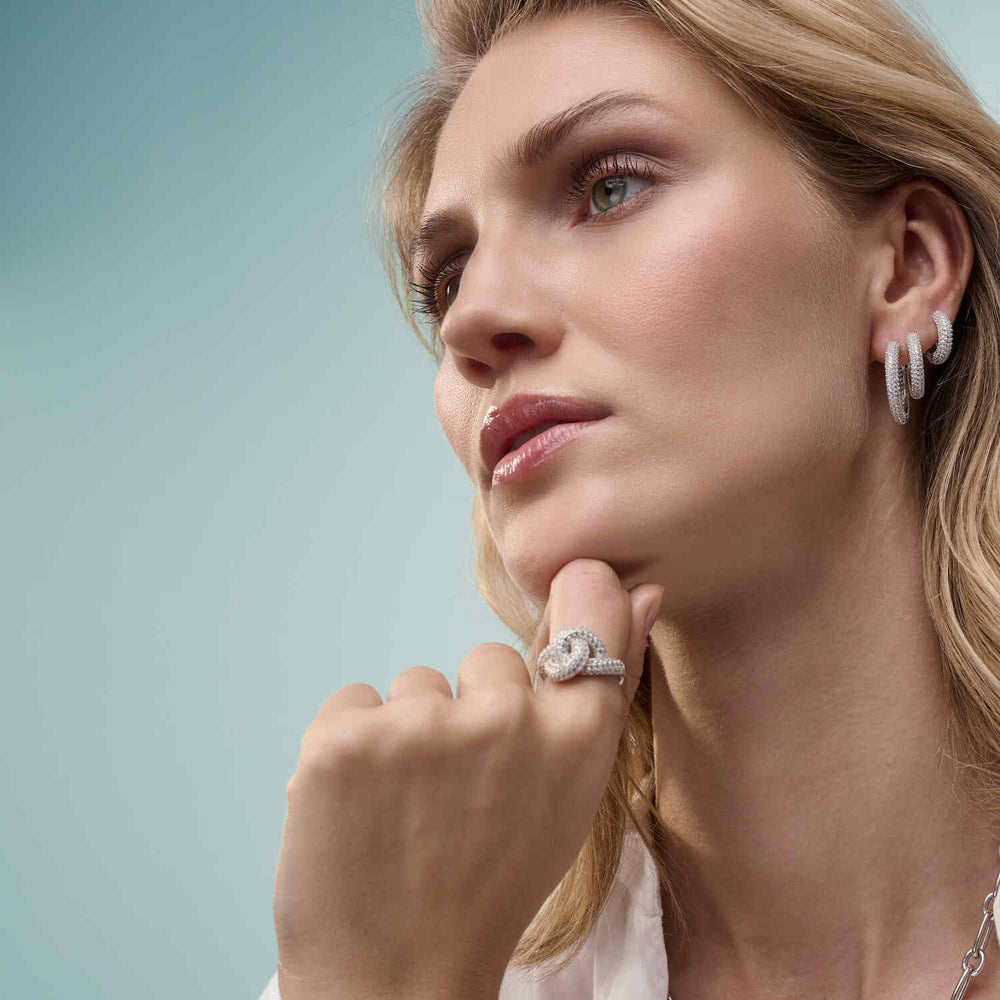 Sterling Silver Carrara Piccolo Earrings SJ-E2473-CZ