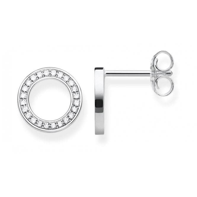 Sterling Silver Circles Large Ear Studs H1947-051-14