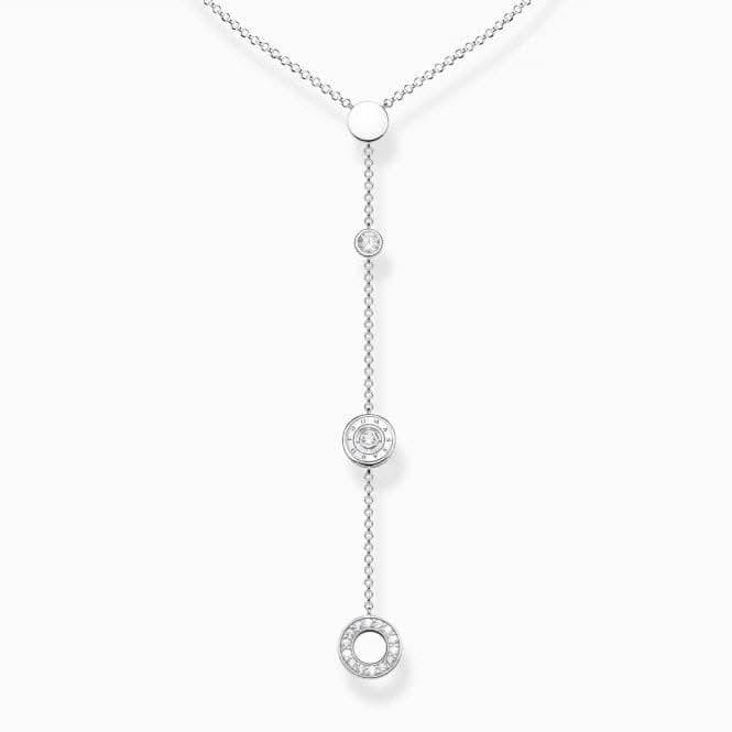 Sterling Silver Circles White Stone Necklace KE1879 - 051 - 14Thomas Sabo Sterling SilverKE1879 - 051 - 14