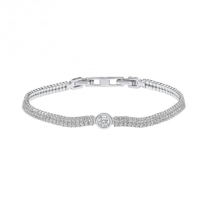 Sterling Silver Clear Cubic Zirconia Bracelet B5476