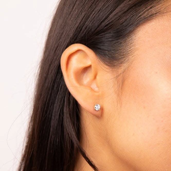 Sterling Silver Clear Cubic Zirconia Earrings E6400