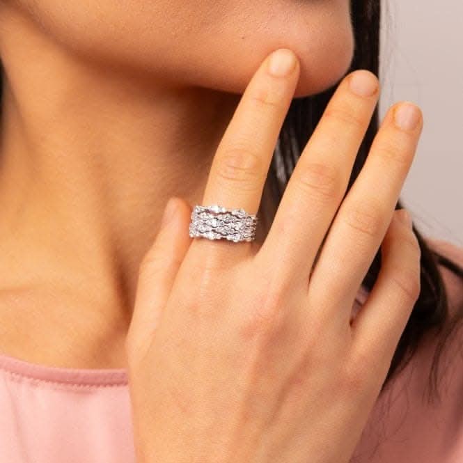 Sterling Silver Clear Cubic Zirconia Ring R3873
