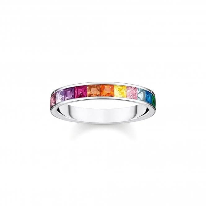 Sterling Silver Colourful Stones Ring TR2403-477-7