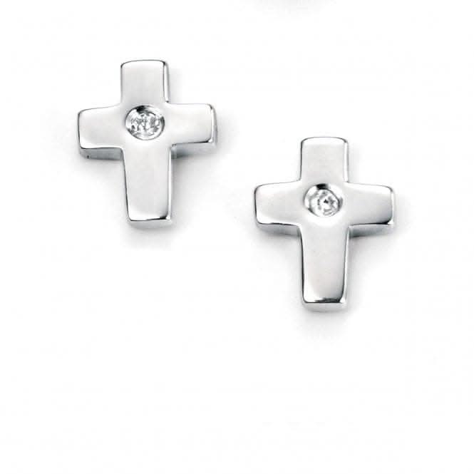 Sterling Silver Cross Earrings E5156