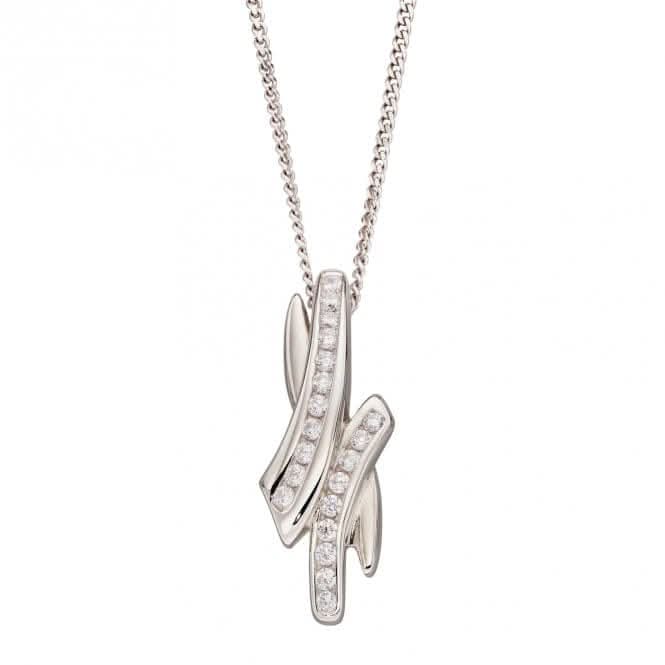Fiorelli Silver Crossover Zirconia Pendant P5075C