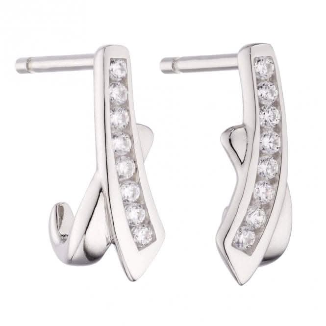 Fiorelli Silver Crossover Zirconia Stud Earrings E6131C