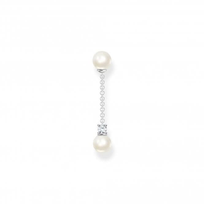 Sterling Silver Delicate Pearl Drop Single Earring H2212-167-14