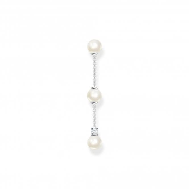 Sterling Silver Delicate Pearl Drop Single Earring H2221-167-14
