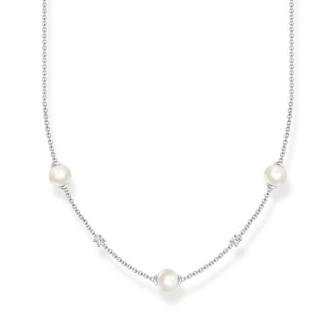 Sterling Silver Delicate Pearl Necklace KE2120-167-14-L45V